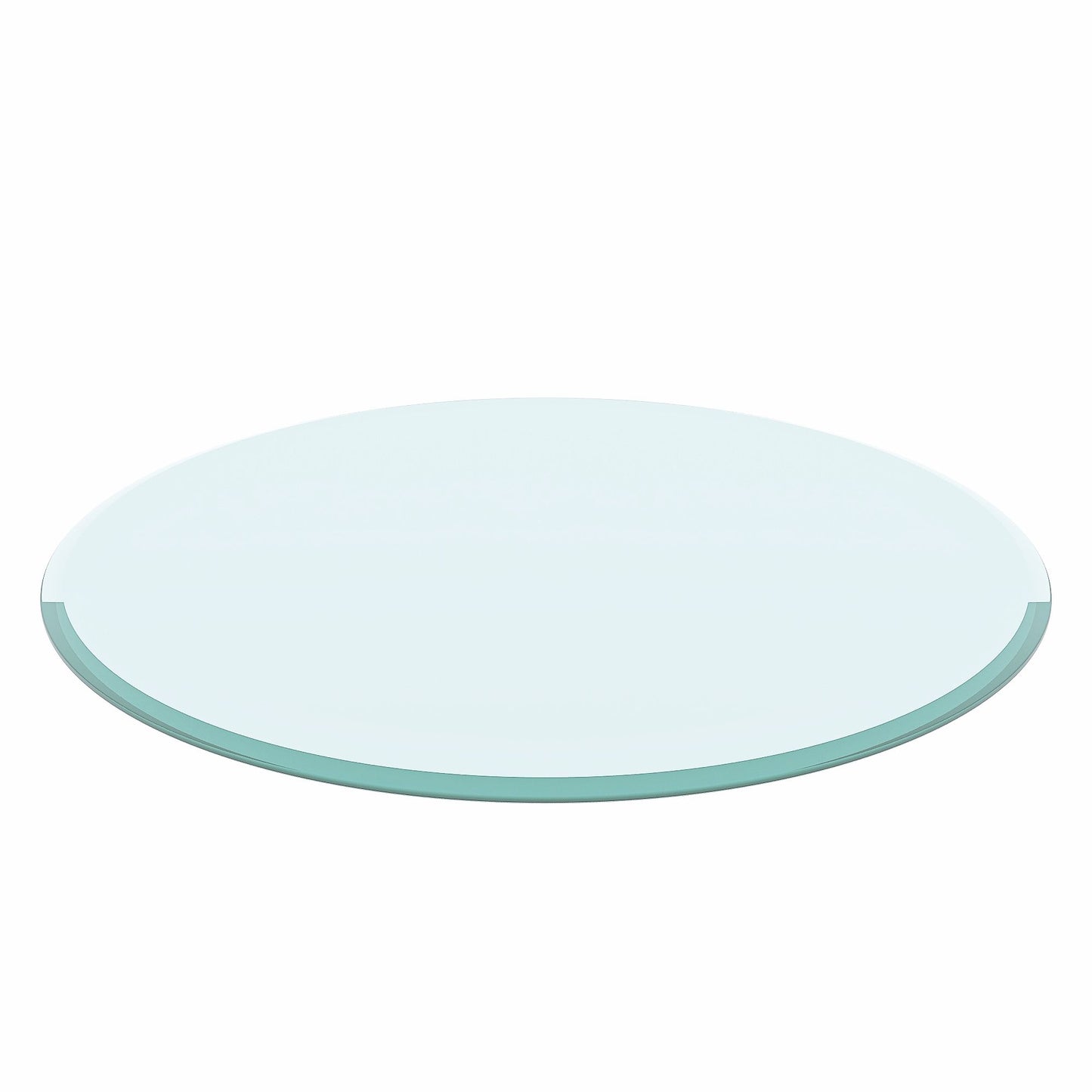 40" Round Tempered Glass Table Top Clear Glass 1 / 2" Thick Beveled Polished Edge
