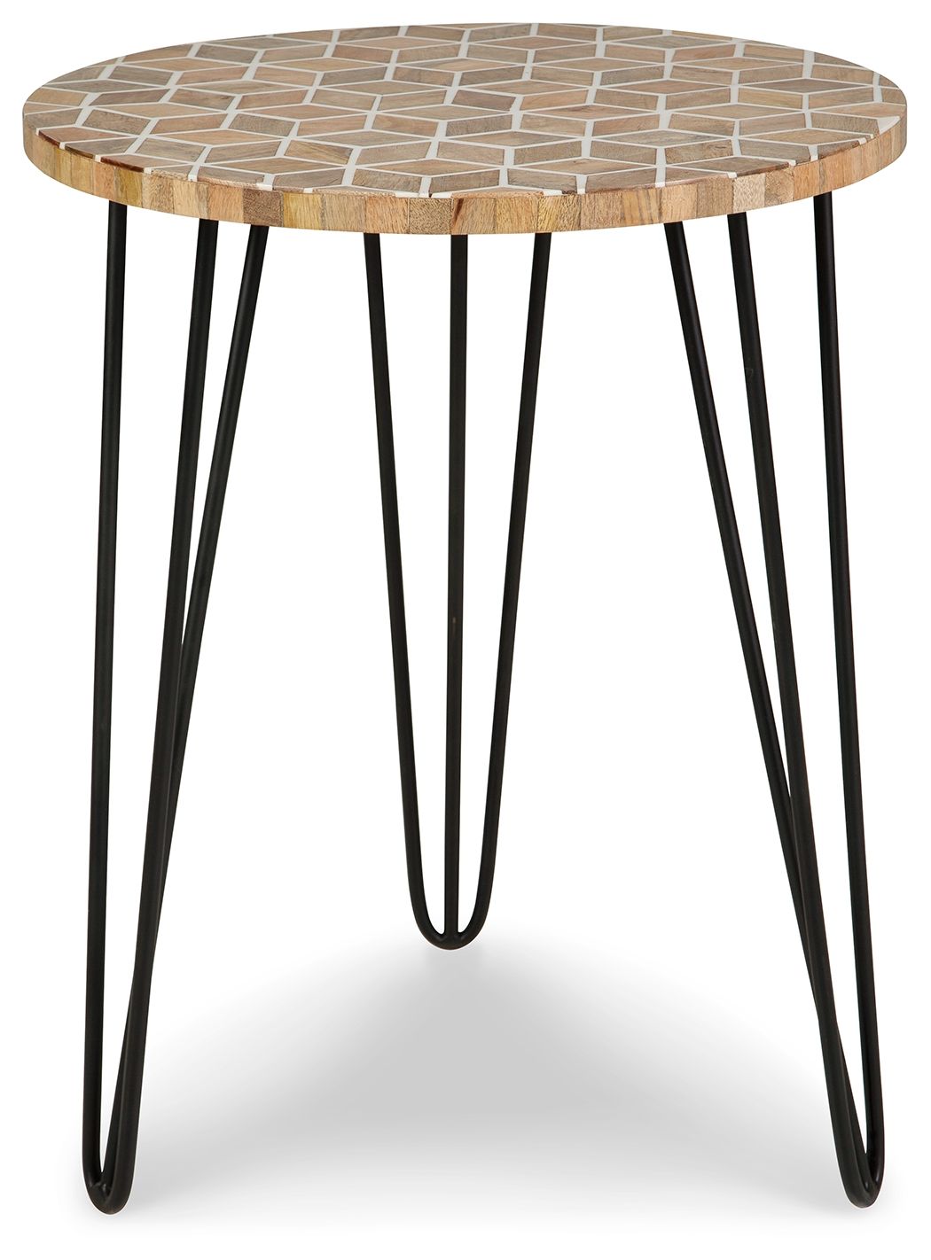 Drovelett - White / Light Brown - Accent Table