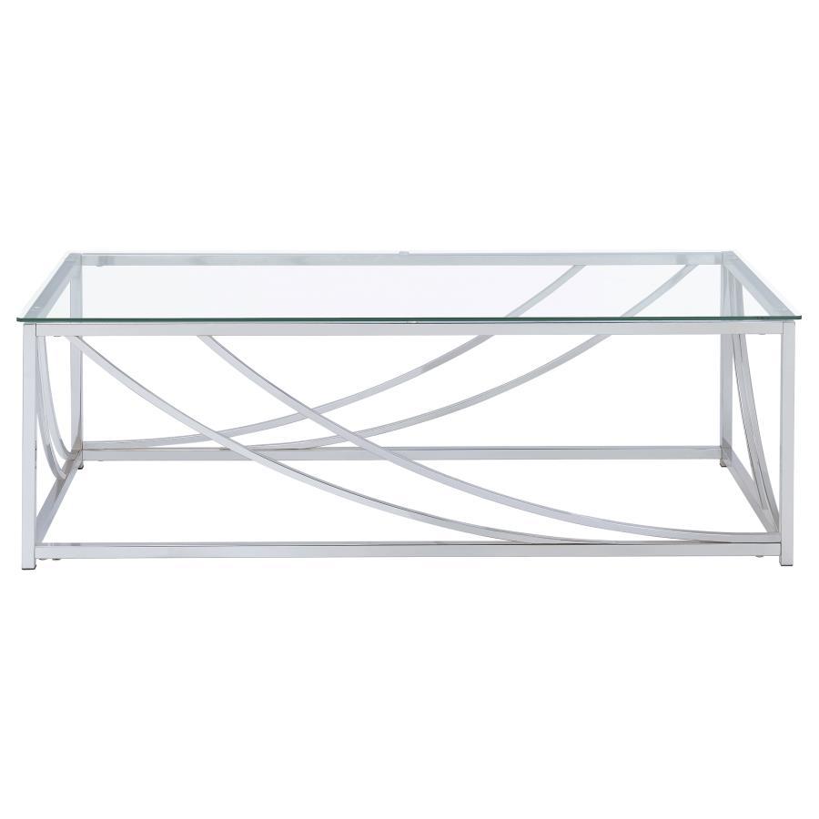 Lille - Rectangular Glass Top Coffee Table - Chrome