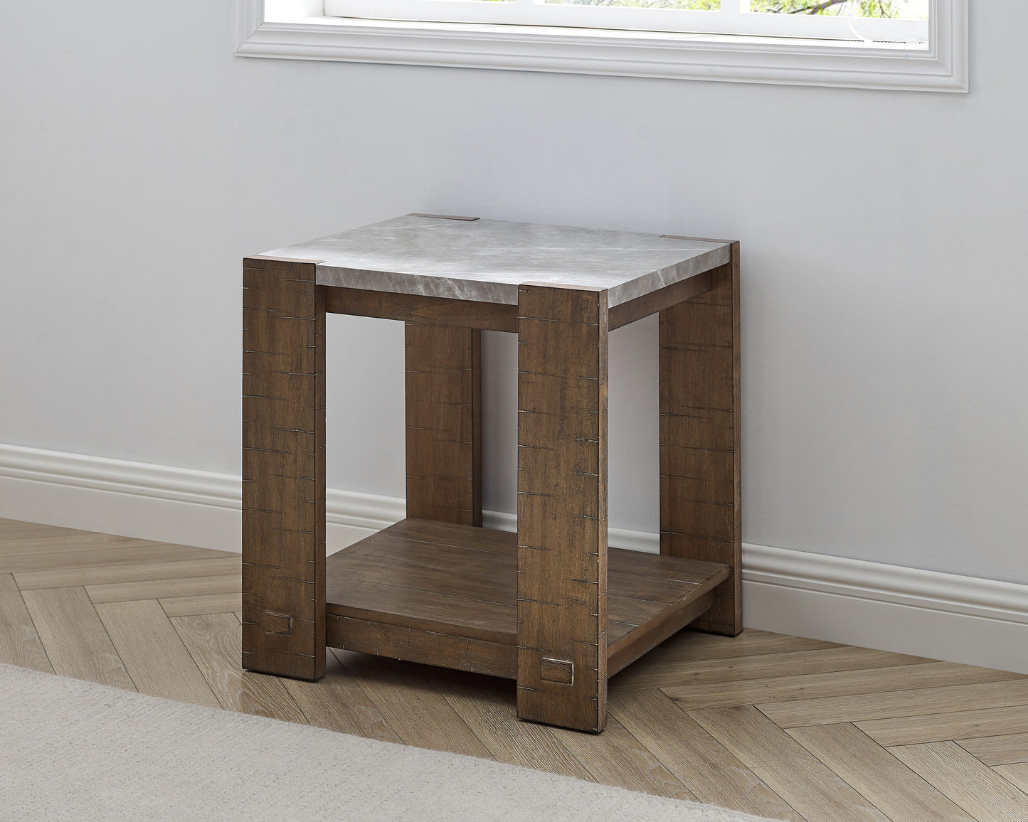 Libby - Sintered Stone End Table - Brown