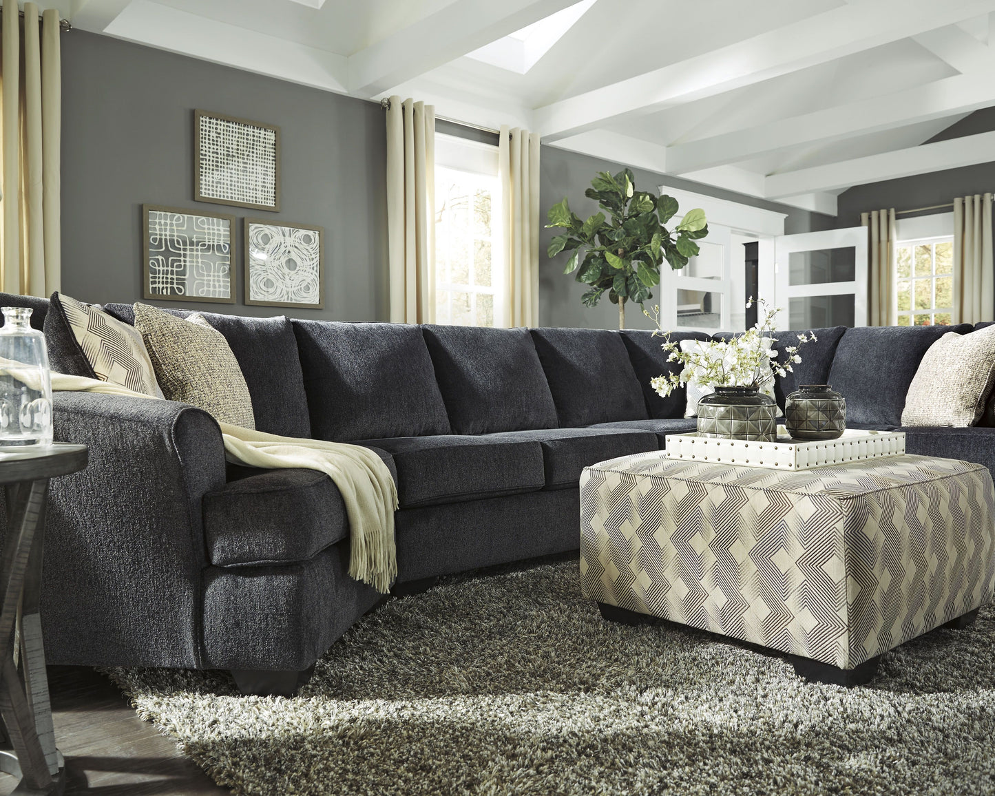 Eltmann - Slate - Oversized Accent Ottoman