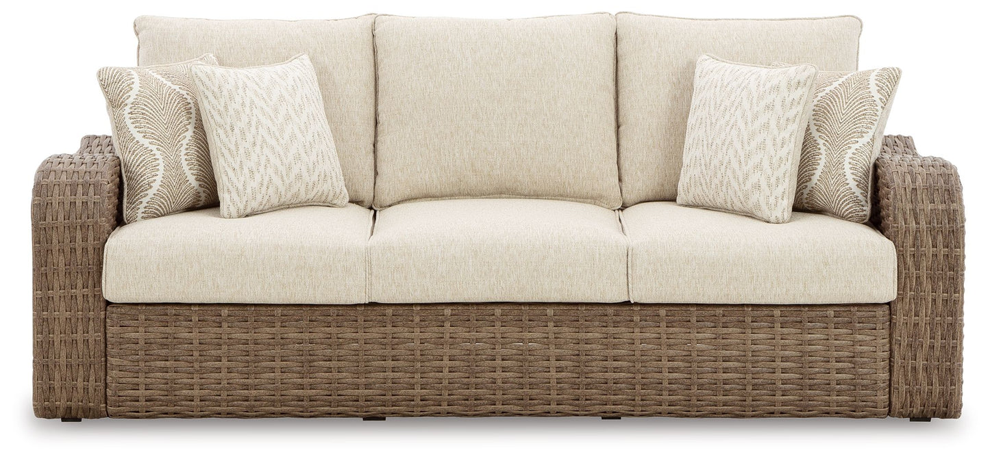 Sandy Bloom - Beige - Sofa With Cushion
