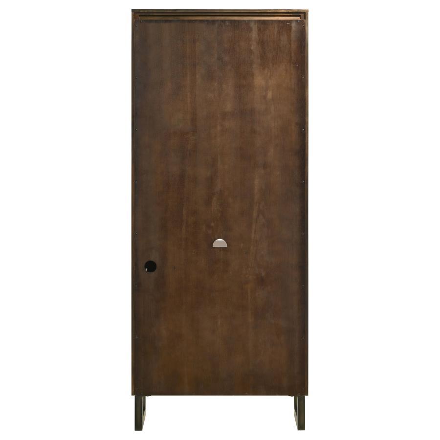 Marshall - 3-Shelf Bookcase With Storage Cabinet - Dark Walnut and Gunmetal