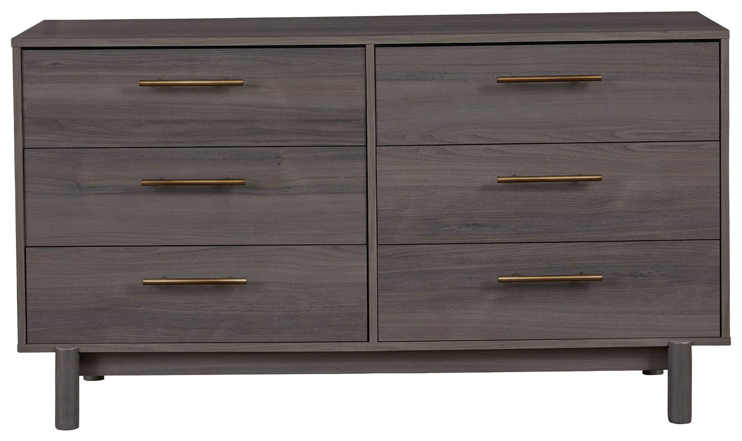 Brymont - Dark Gray - Six Drawer Dresser - Sleek