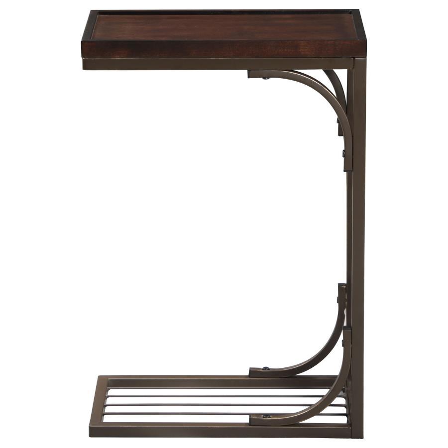Alyssa - Accent Table - Brown and Burnished Copper