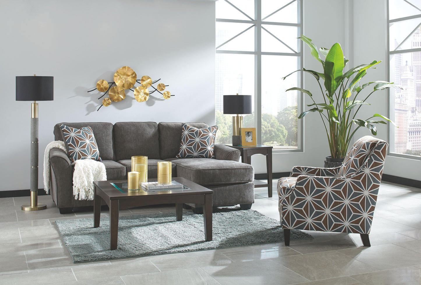 Brise - Slate - Queen Sofa Chaise Sleeper