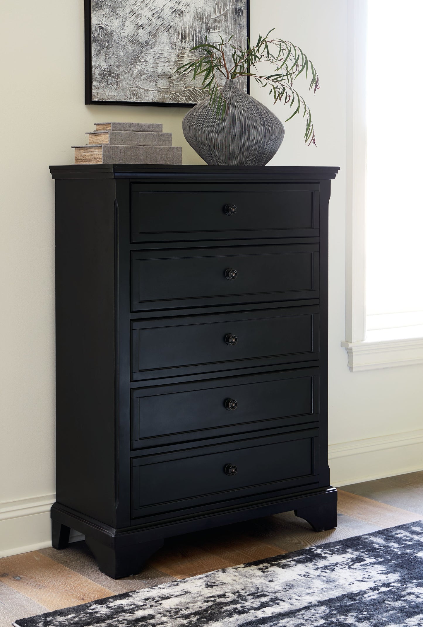 Chylanta - Black - Five Drawer Chest