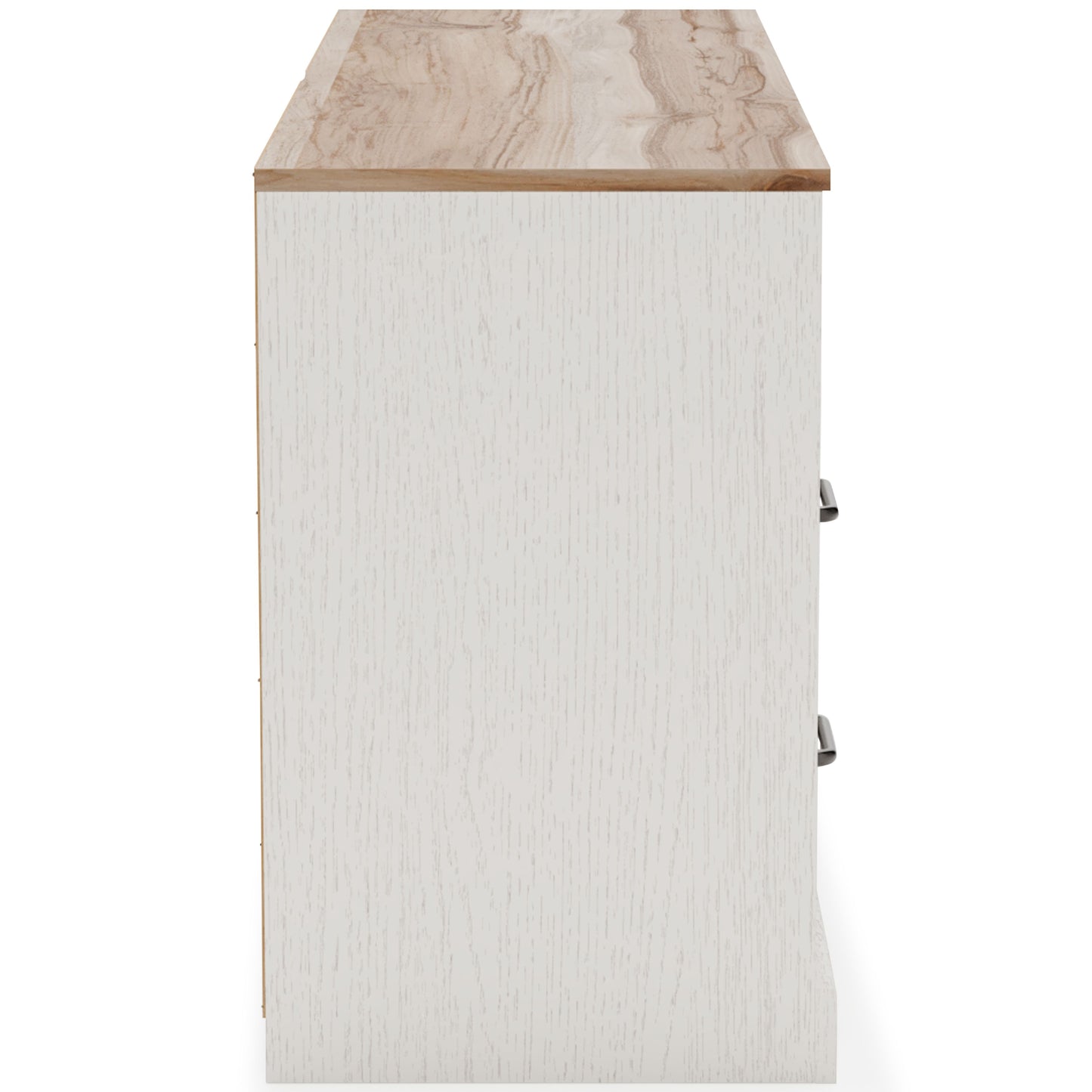 Vaibryn - White / Brown / Beige - Six Drawer Dresser - Vinyl-Wrapped