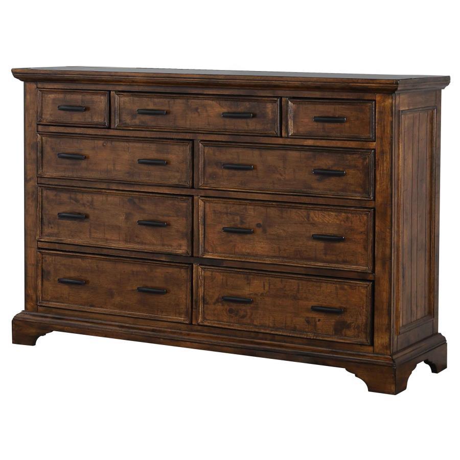 Elk Grove - 9-Drawer Dresser With Jewelry Tray - Vintage Bourbon