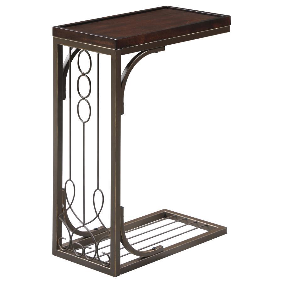 Alyssa - Accent Table - Brown and Burnished Copper