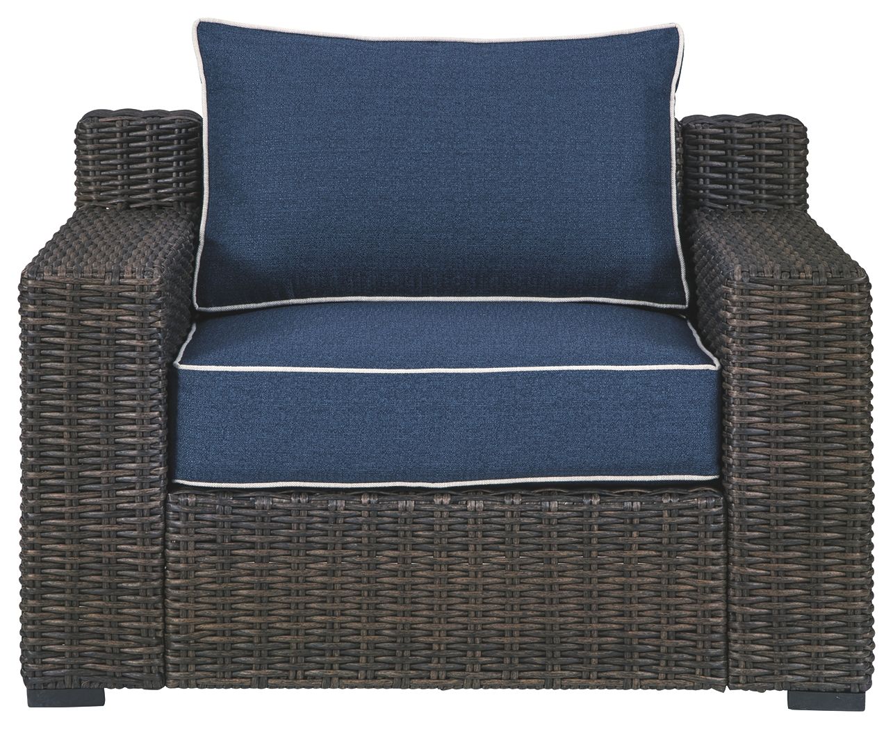 Grasson - Brown / Blue - Lounge Chair W/Cushion