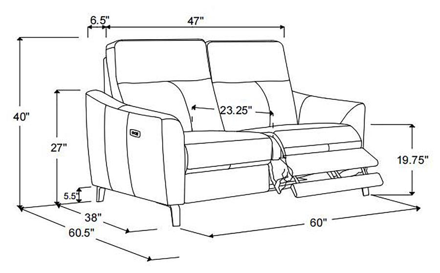 Derek - Power Loveseat