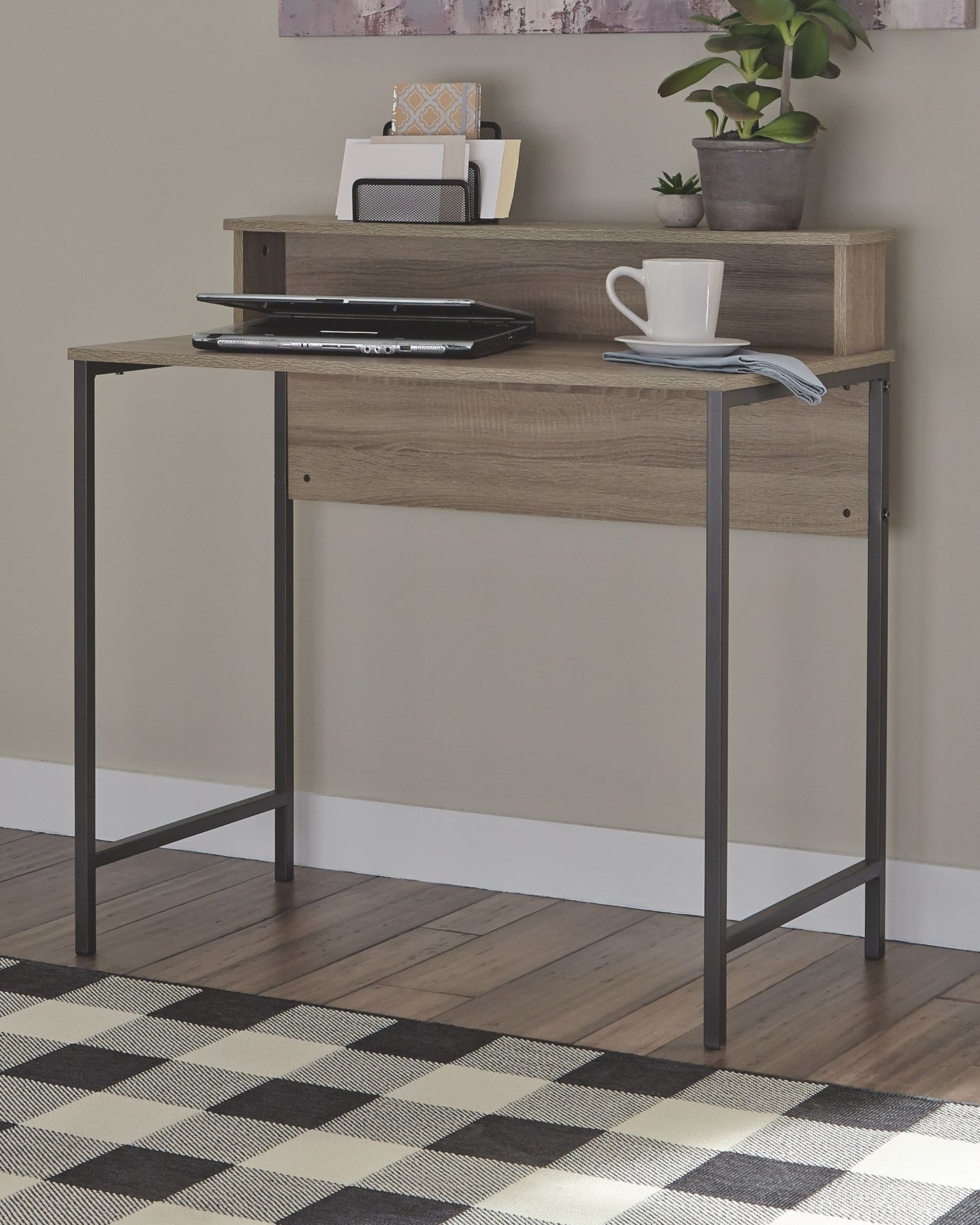 Titania - Light Brown / Gunmetal - Home Office Small Desk