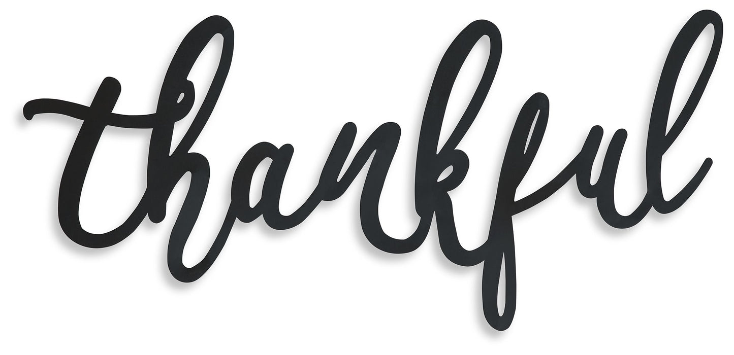 Emalee - Black - Wall Decor - Thankful