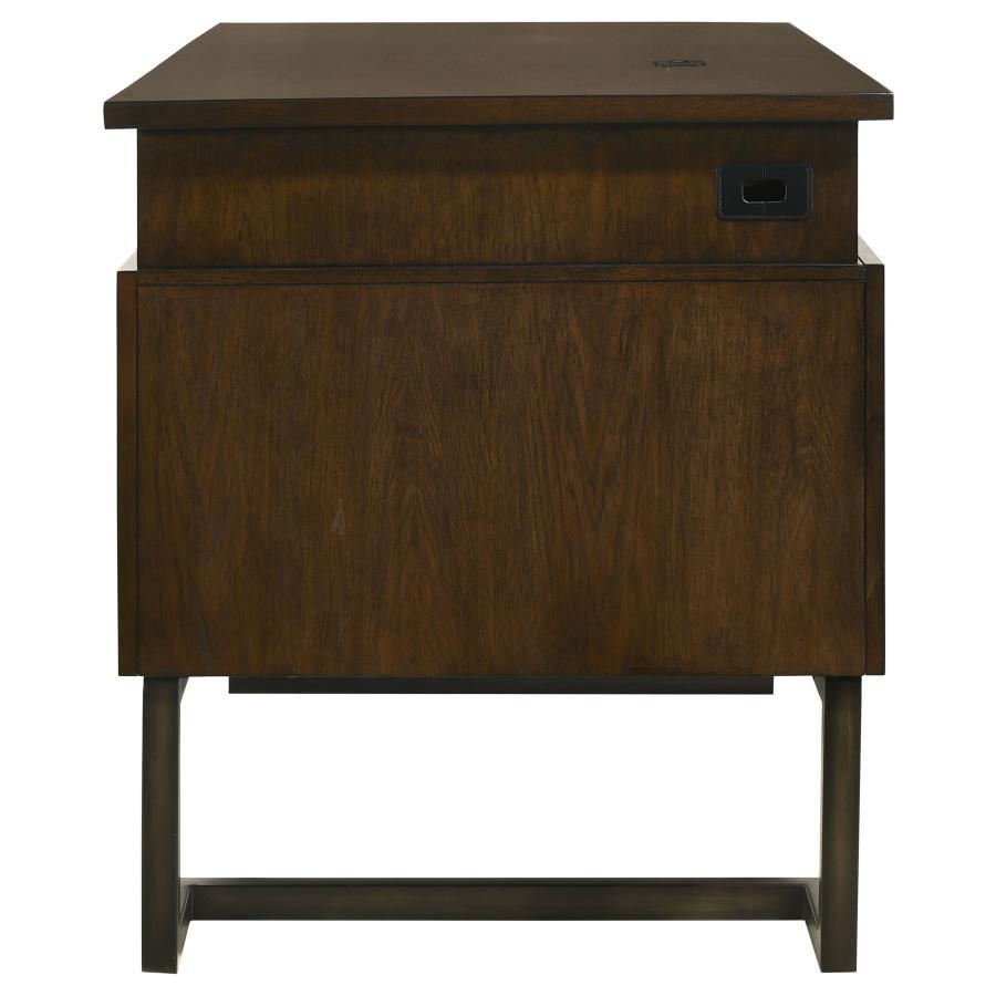 Marshall - 6-Drawer Executive Desk - Dark Walnut and Gunmetal
