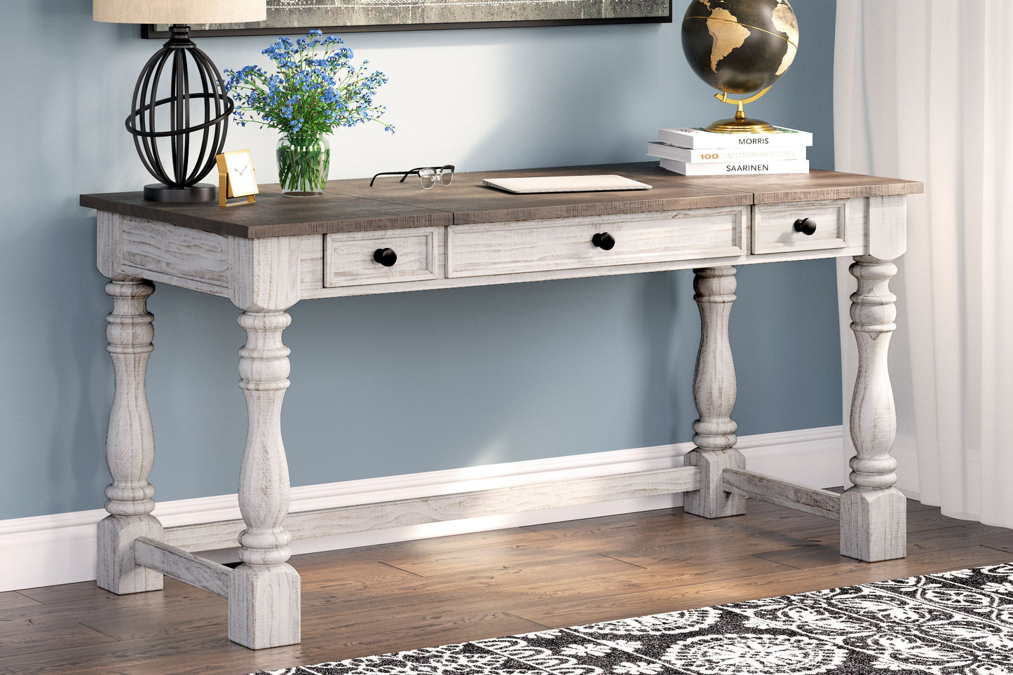 Havalance - White / Gray - Home Office Desk