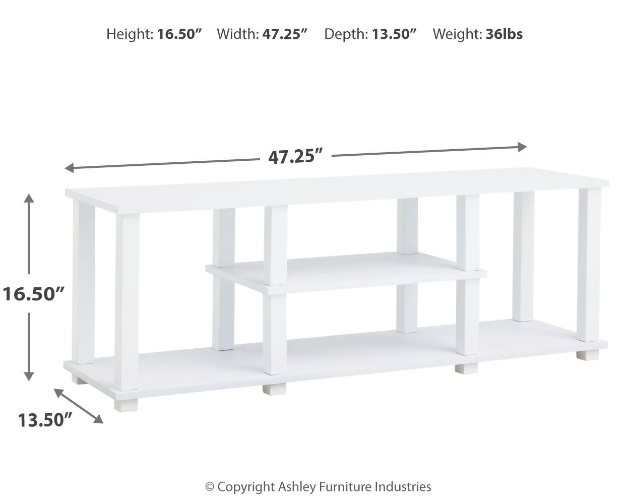 Baraga - White - TV Stand