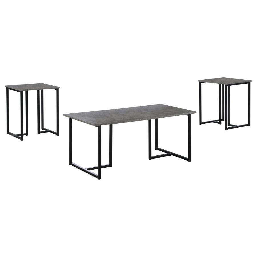 Nyla - 3-Piece Occasional Set - Weathered Gray and Black