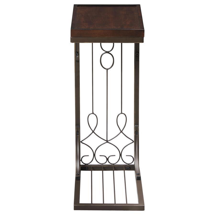 Alyssa - Accent Table - Brown and Burnished Copper