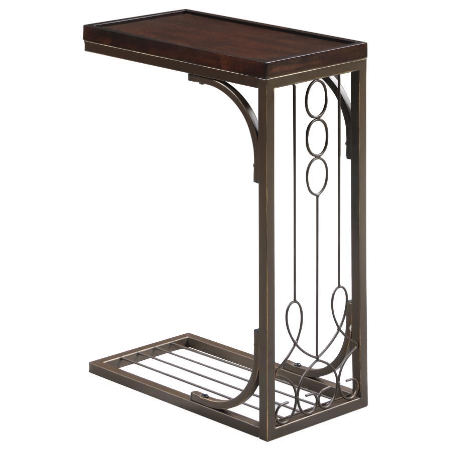 Alyssa - Accent Table - Brown and Burnished Copper