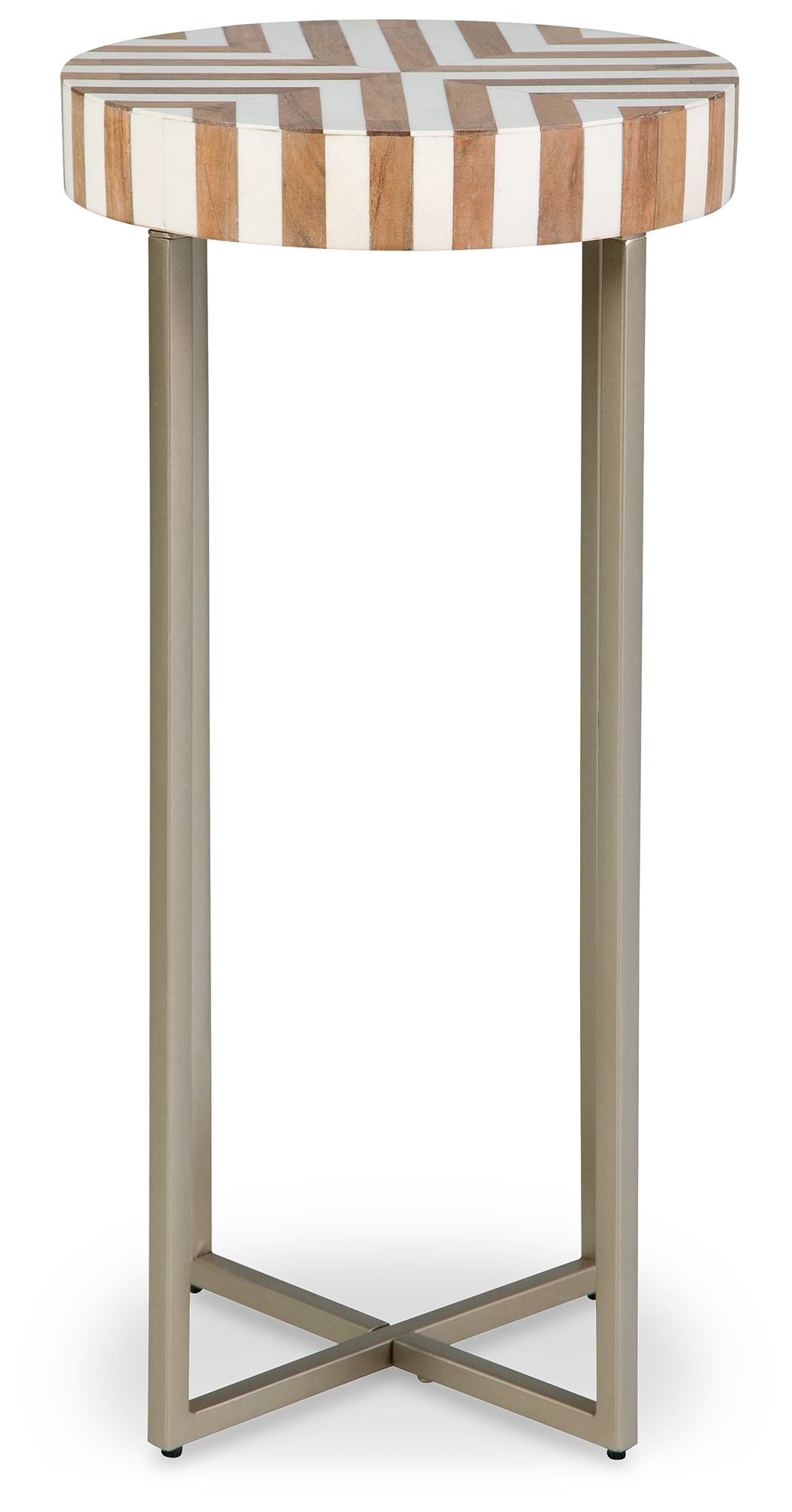 Cartley - White / Light Brown - Accent Table