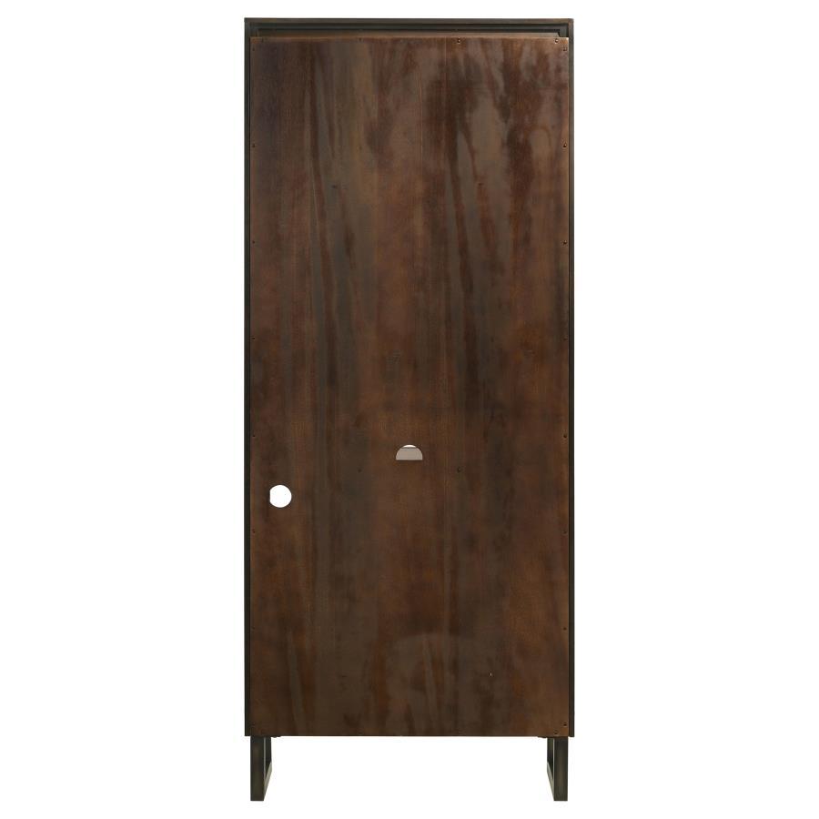 Marshall - 4-Shelf Bookcase - Dark Walnut and Gunmetal