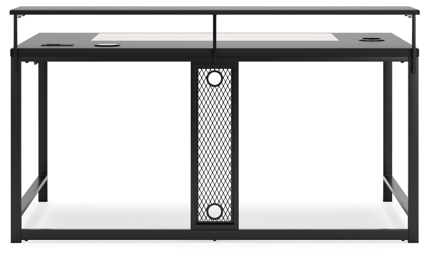 Lynxtyn - Black - Home Office Desk With Led Lighting