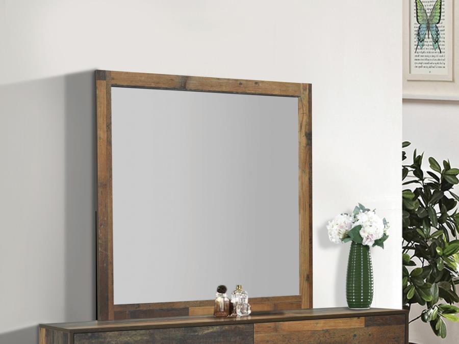 Sidney - Square Dresser Mirror - Rustic Pine