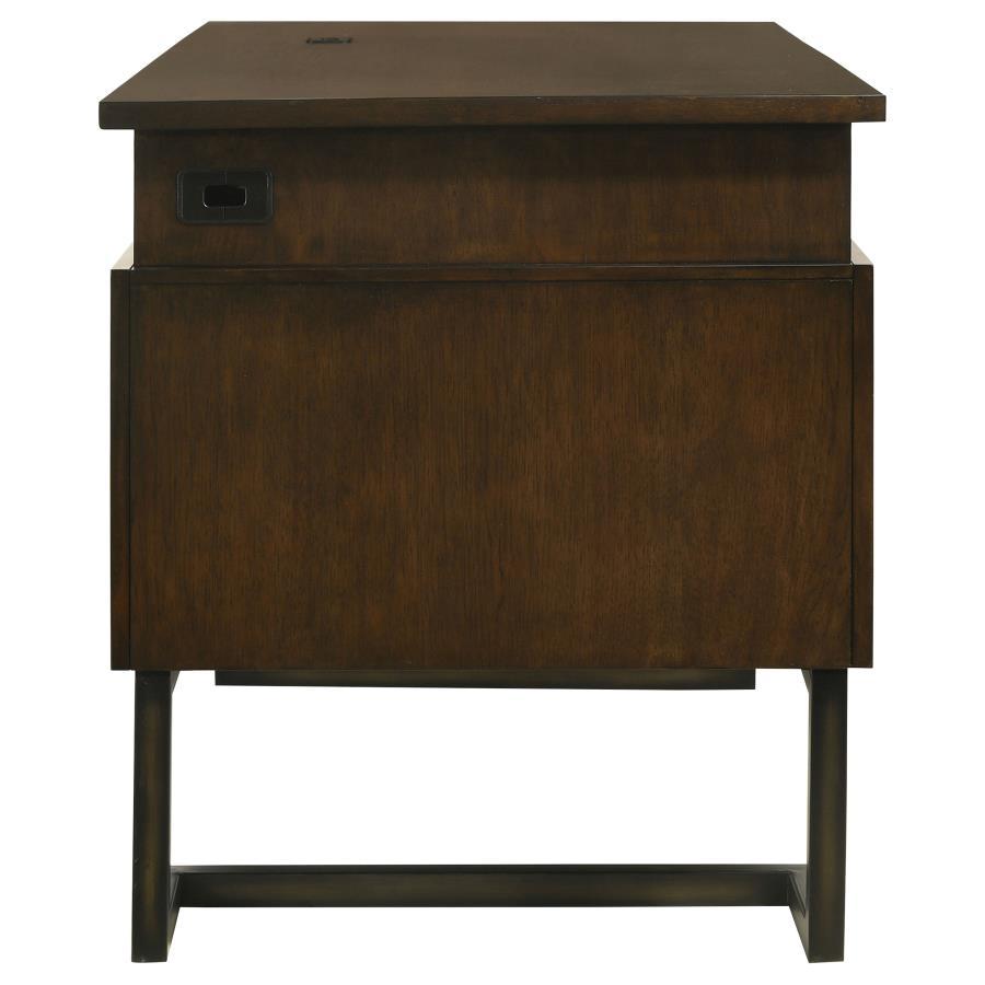 Marshall - 6-Drawer Executive Desk - Dark Walnut and Gunmetal