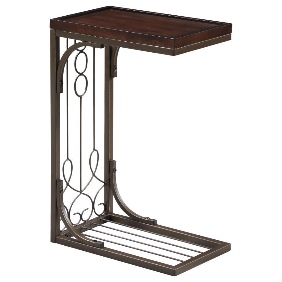 Alyssa - Accent Table - Brown and Burnished Copper