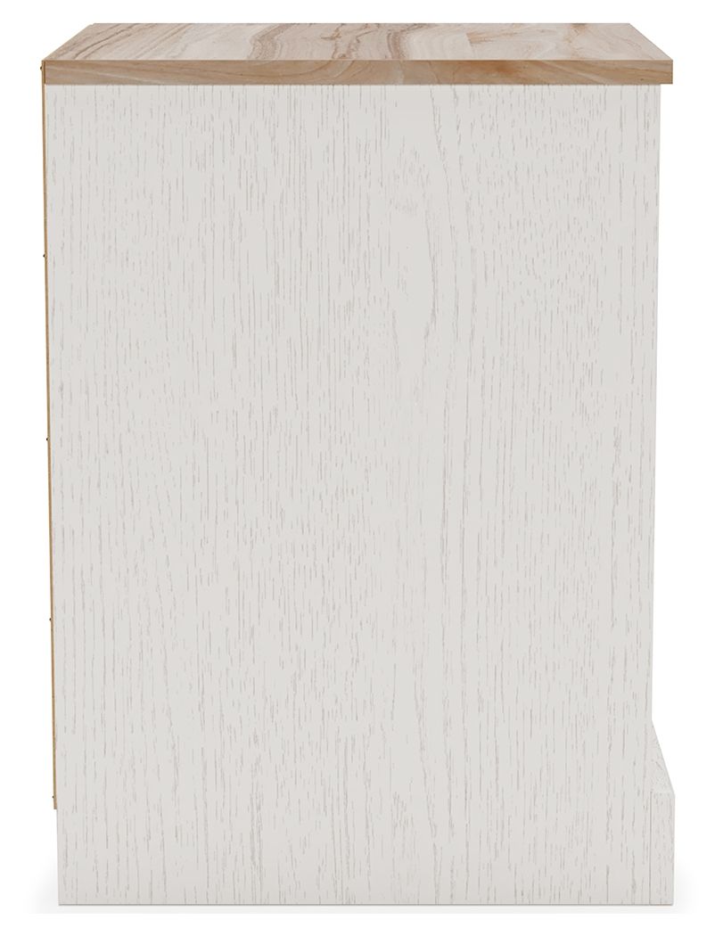 Vaibryn - White / Brown / Beige - One Drawer Night Stand