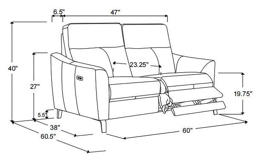 Derek - Power Loveseat