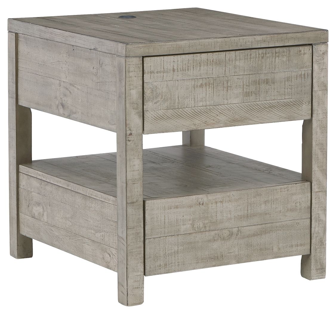 Krystanza - Weathered Gray - Rectangular End Table