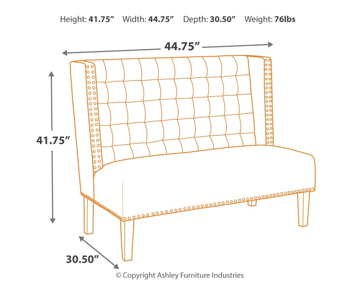 Beauland - Ivory - Accent Bench - Button Tufting