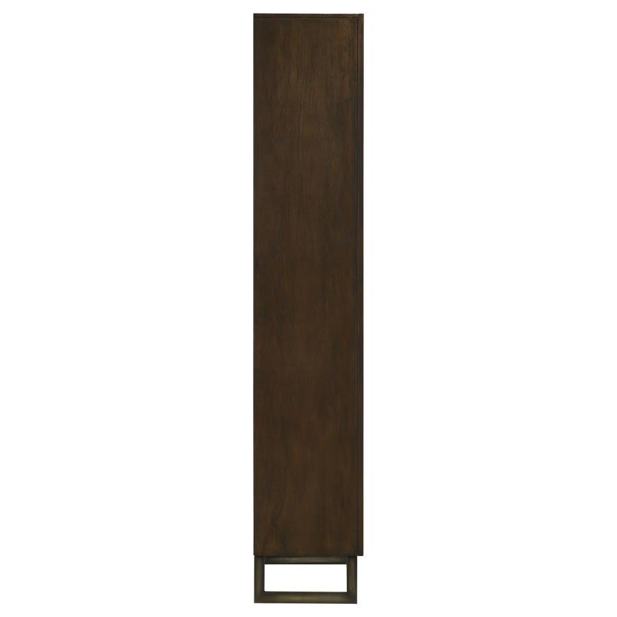 Marshall - 3-Shelf Bookcase With Storage Cabinet - Dark Walnut and Gunmetal