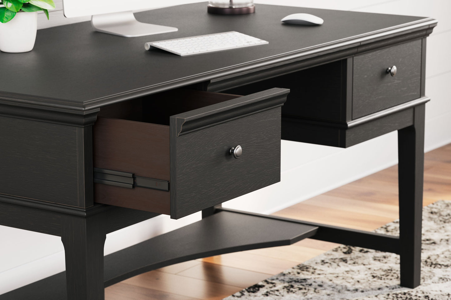 Beckincreek - Black - Home Office Storage Leg Desk