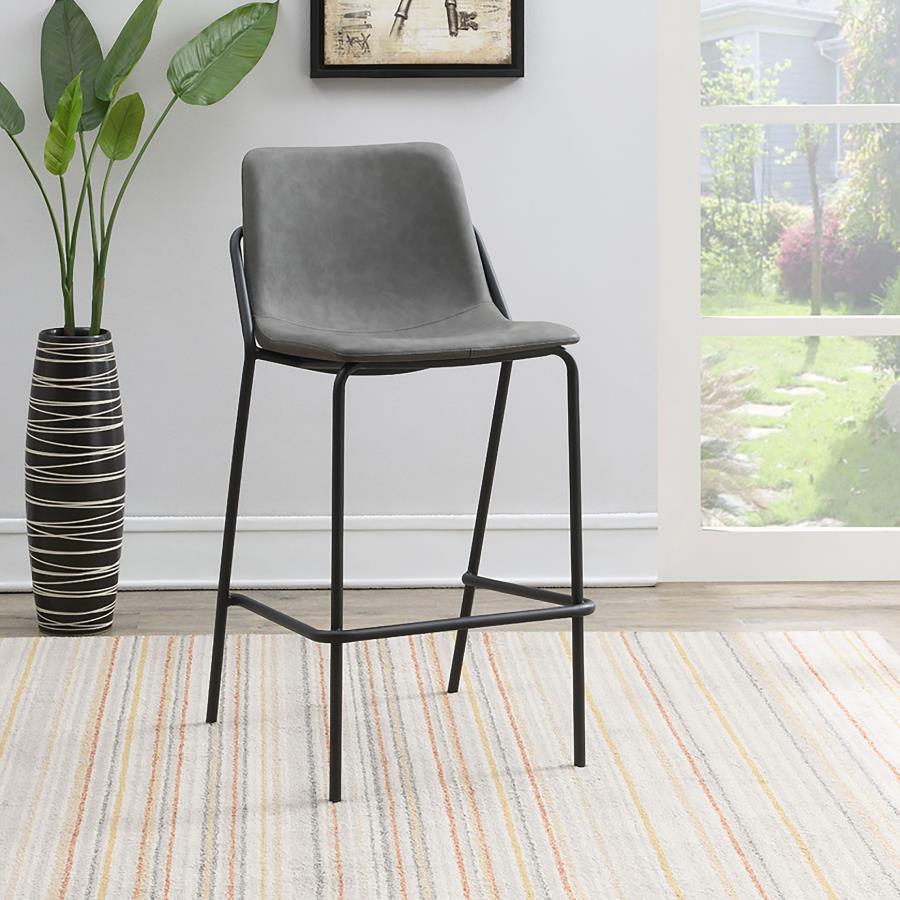 Earnest - Solid Back Upholstered Stools (Set of 2)