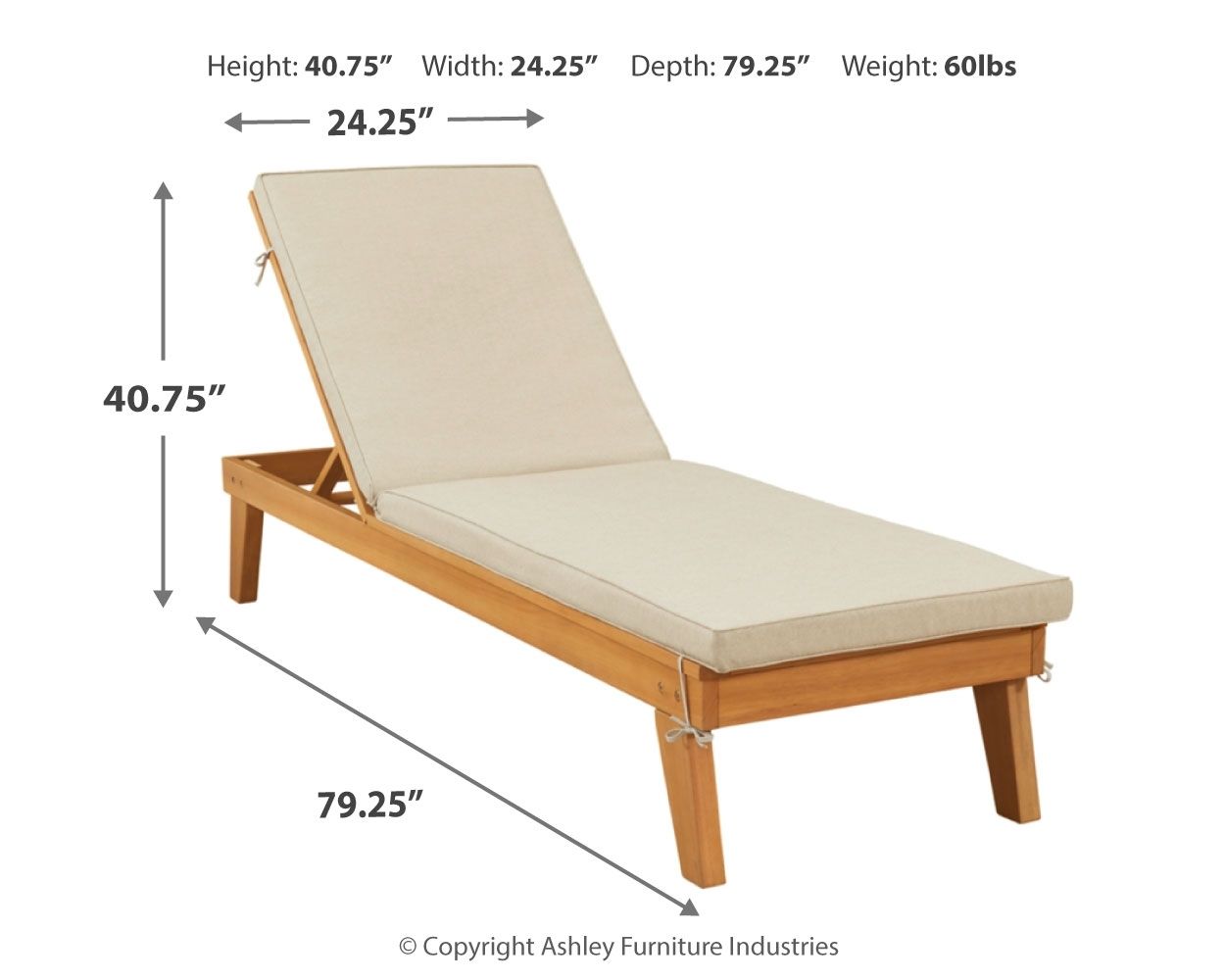 Byron - Light Brown - Chaise Lounge With Cushion