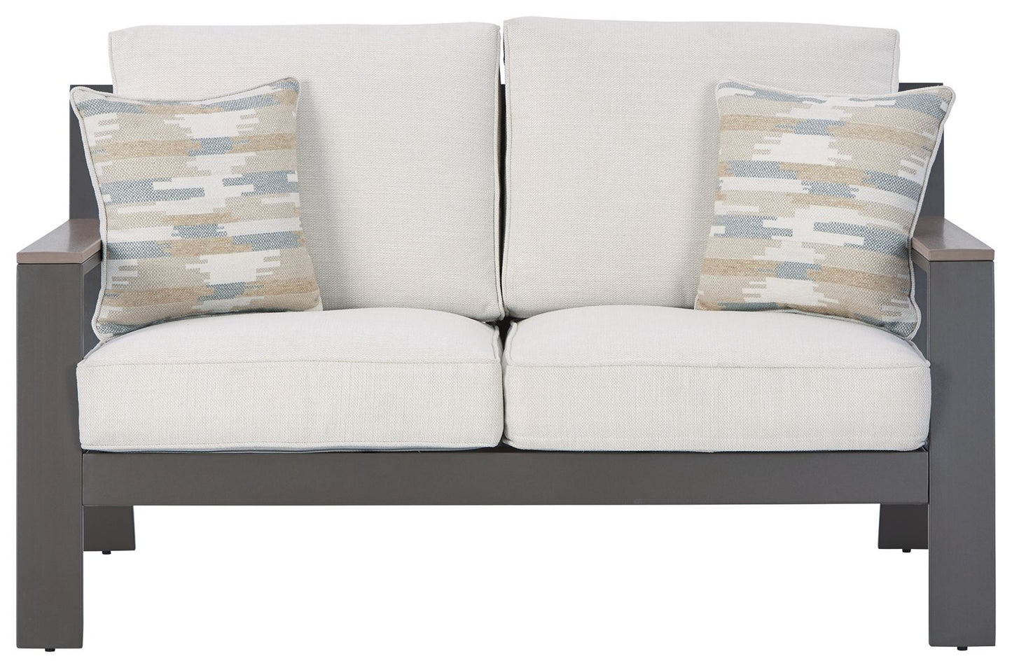 Tropicava - Taupe / White - Loveseat W/Cushion