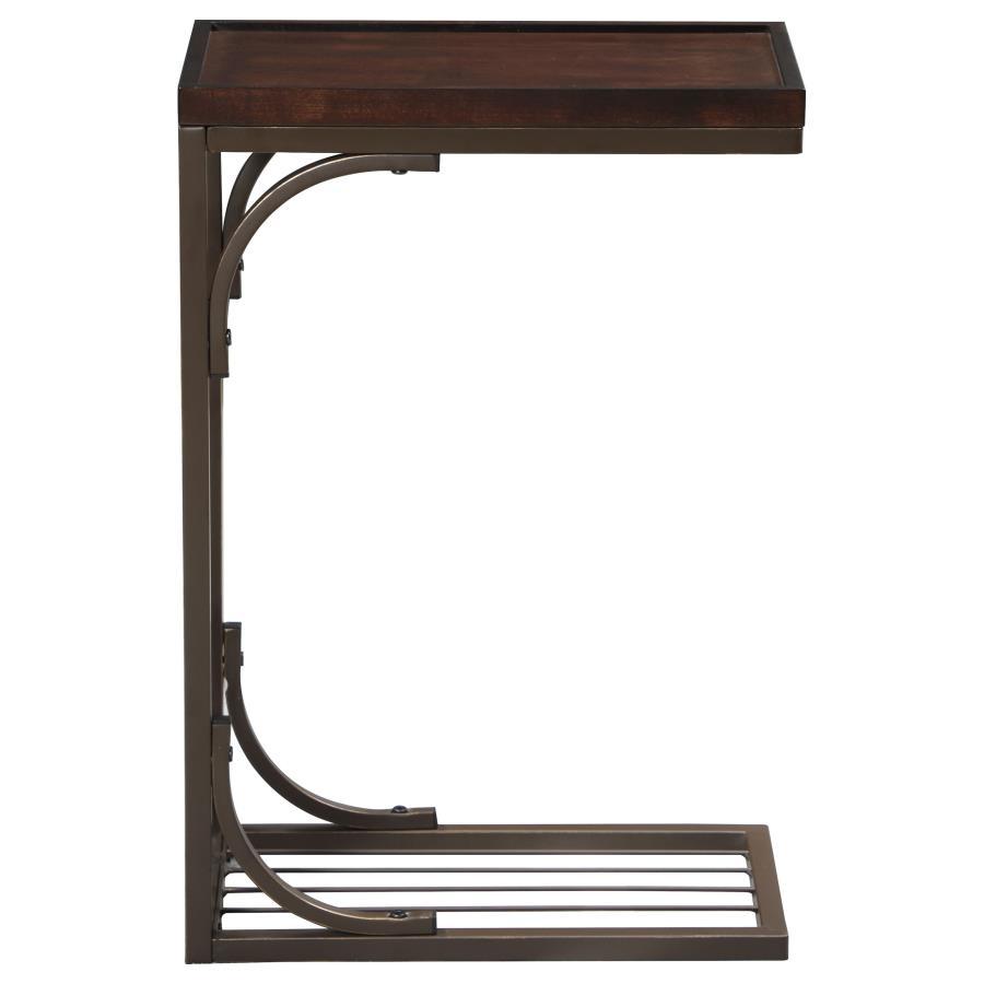 Alyssa - Accent Table - Brown and Burnished Copper