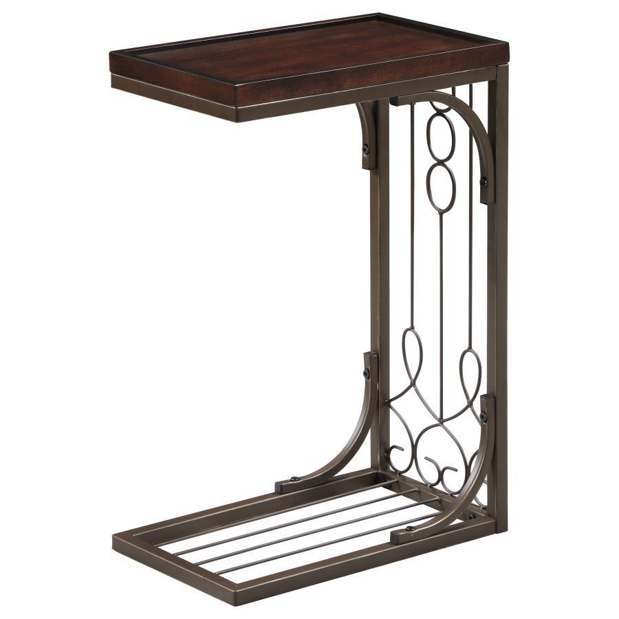 Alyssa - Accent Table - Brown and Burnished Copper