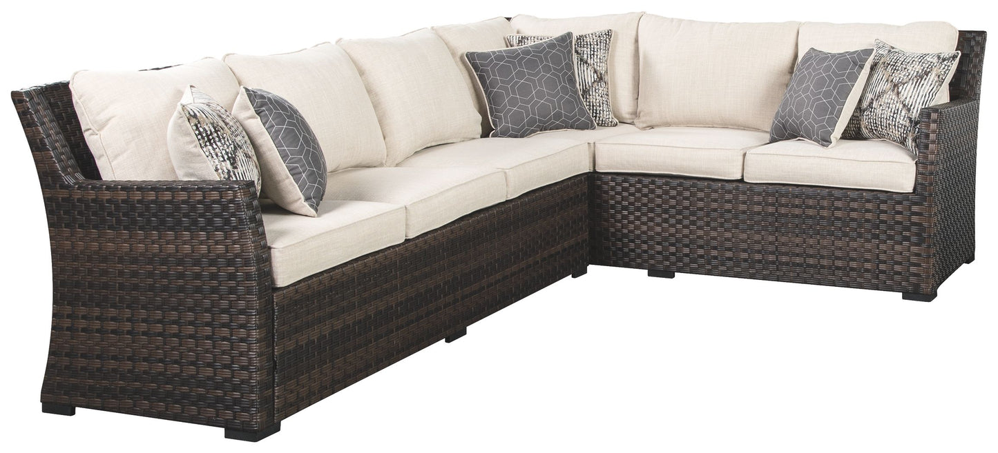 Easy - Dark Brown / Beige - Sofa Sec/chair W/Cush (Set of 3)