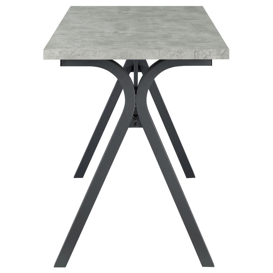 Tatum - Rectangular Writing Desk - Cement and Gunmetal