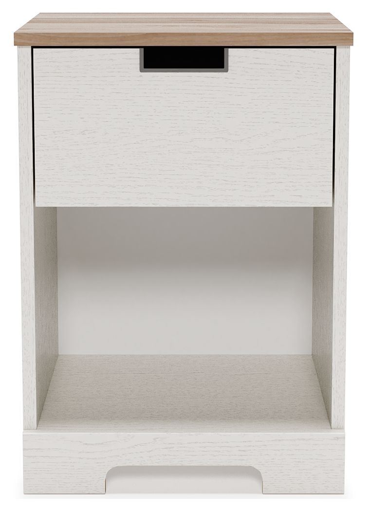 Vaibryn - White / Brown / Beige - One Drawer Night Stand