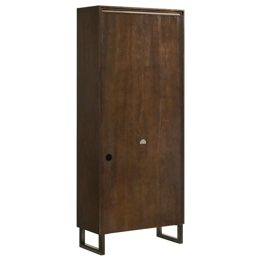 Marshall - 3-Shelf Bookcase With Storage Cabinet - Dark Walnut and Gunmetal