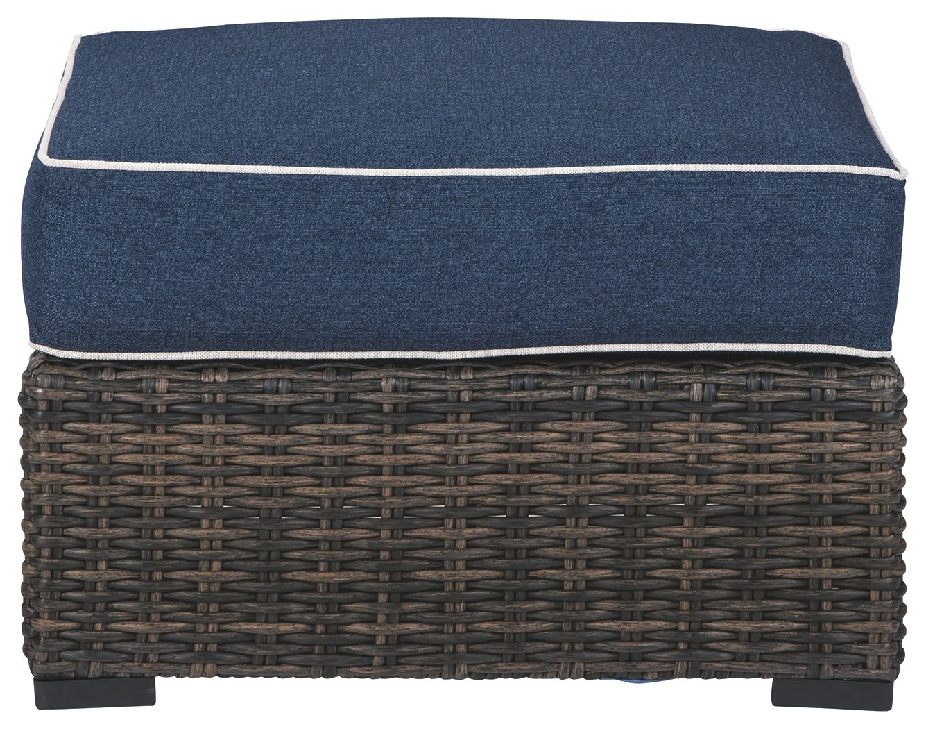 Grasson - Brown / Blue - Ottoman With Cushion