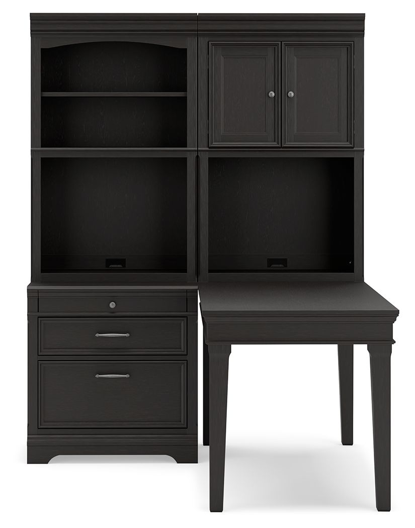 Beckincreek - Black - Home Office Bookcase Desk