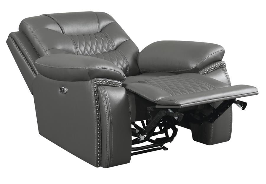 Flamenco - Tufted Upholstered Power Recliner - Charcoal