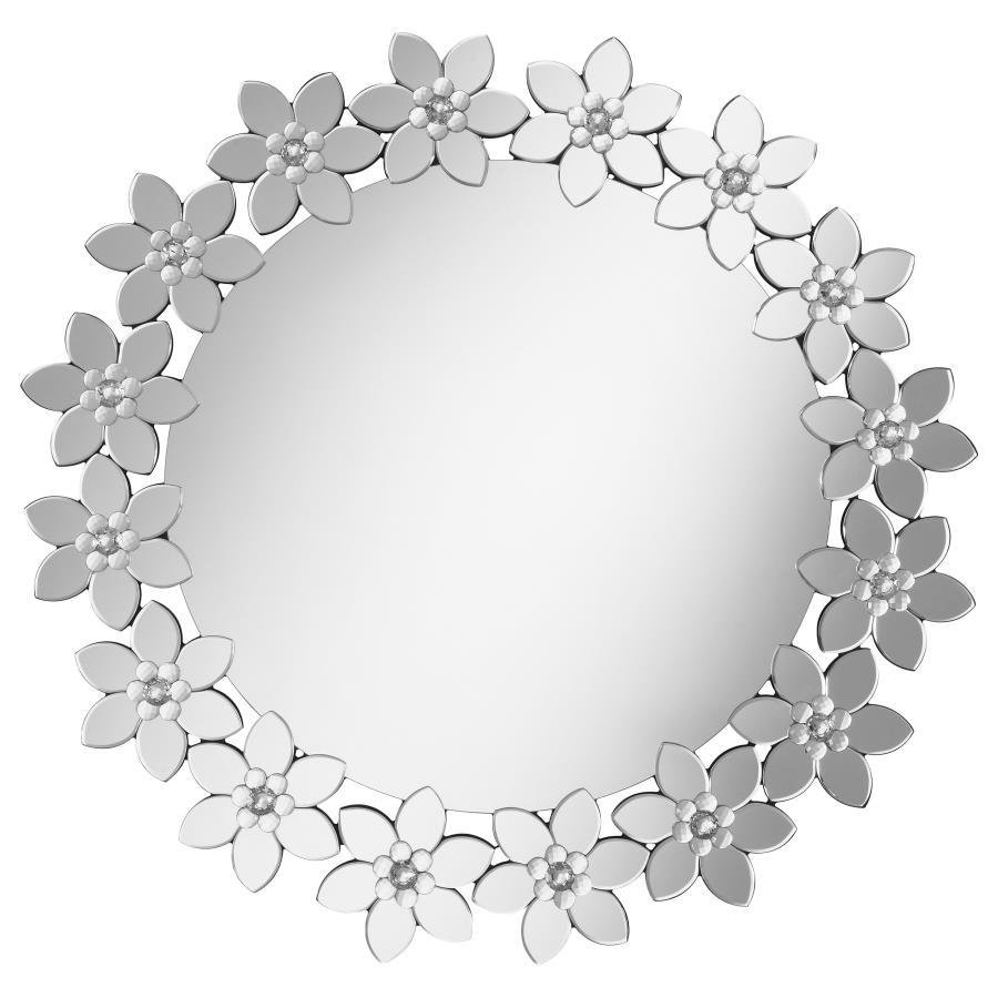 Cordelia - Round Floral Frame Wall Mirror