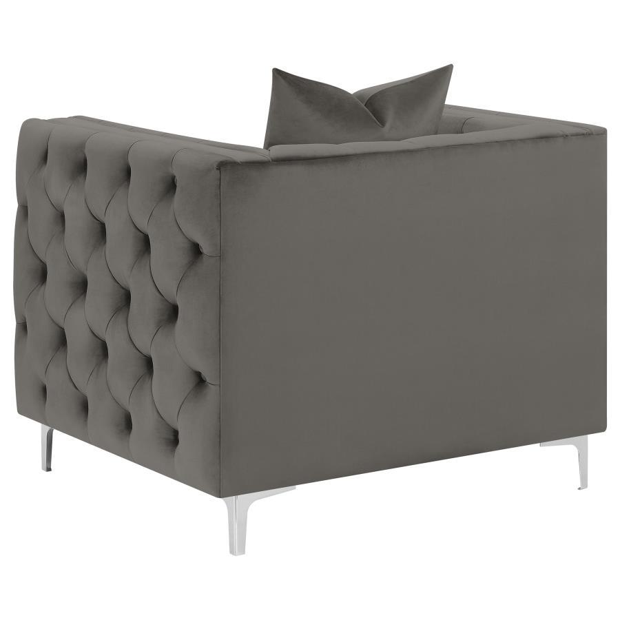 Phoebe - Tufted Tuxedo Arms Chair - Urban Bronze